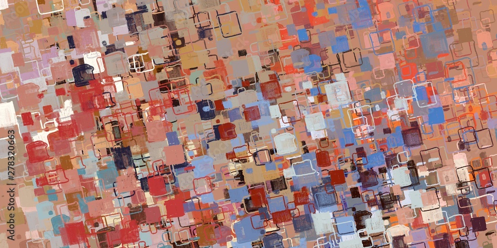 Fototapeta premium Crazy sketch random pattern. Creative chaos and variety structure. Modern art drawing painting. 2d illustration. Digital texture wallpaper. Artistic sketch draw backdrop material. 