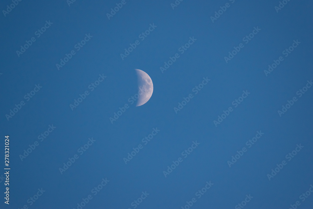 Moon on the blue sky. Moon on the blue sky.