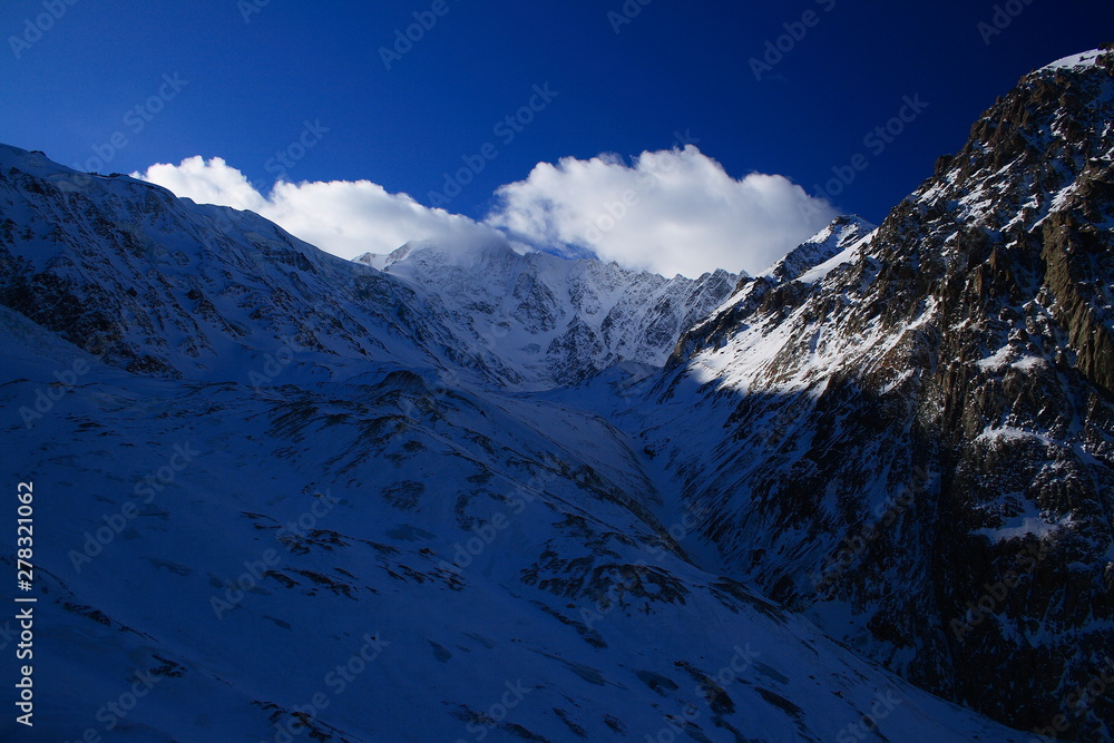 Caucasus. Ossetia. Gorge Genaldon. Mount Dzhimara.