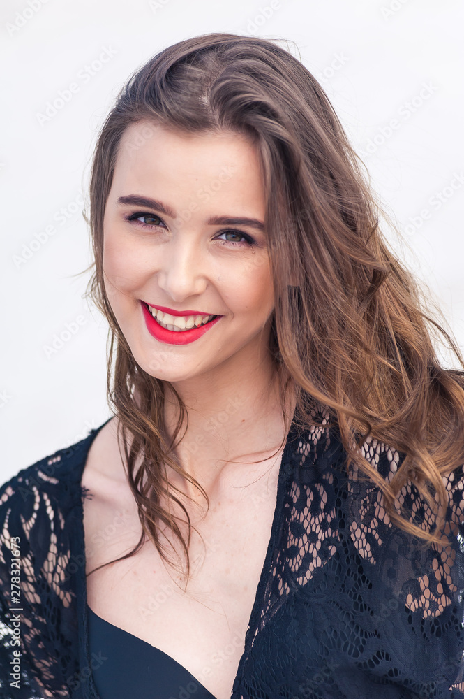 Beautiful smiling young woman portrait outdoor Beautiful smiling young woman portrait outdoor