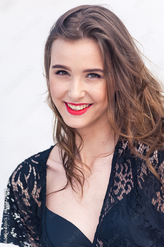 Beautiful smiling young woman portrait outdoor Beautiful smiling young woman portrait outdoor