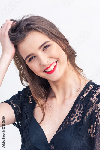 Beautiful smiling young woman portrait outdoor