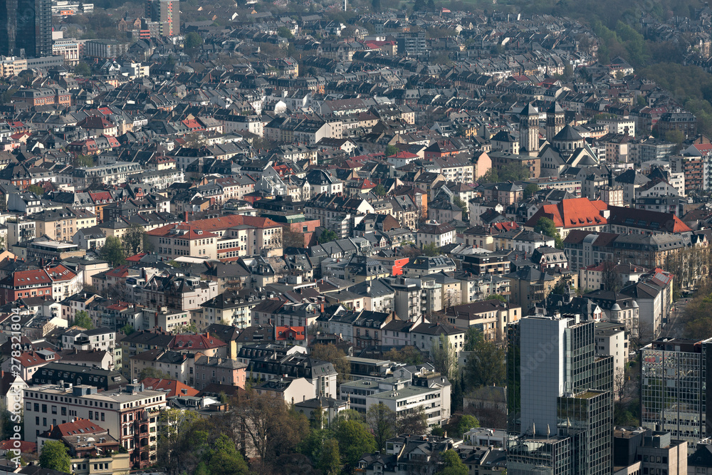 Naklejka premium Stadt Frankfurt am Main von oben Ausschnitt