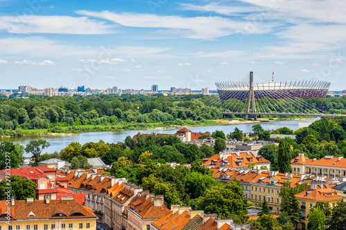 Warsaw Cityscape Along Vistula River