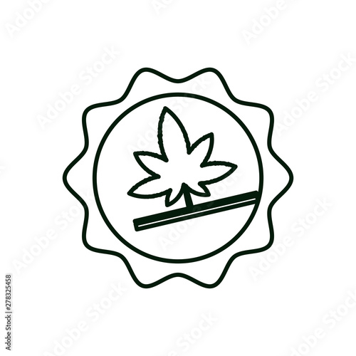 cicular lace with cannabis leaf plant