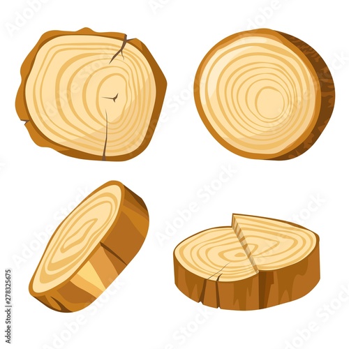 Natural material forest log slice wood and wooden elements