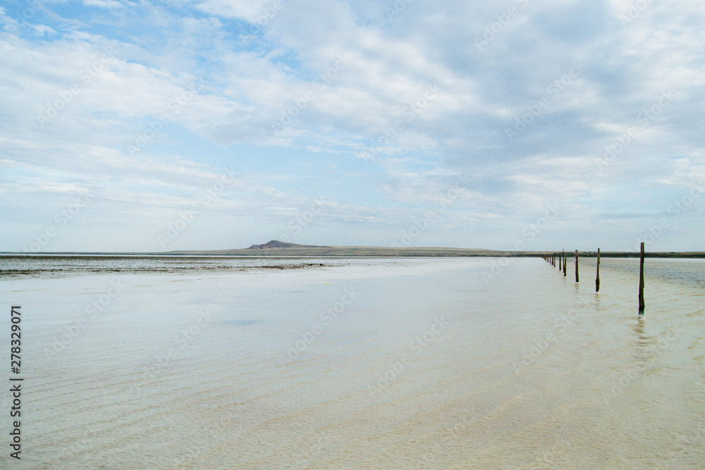 Obraz premium Saline,salt lake Baskunchak. Astrakhan region. Russian landscape.