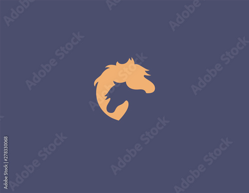Creative Abstract logo icon horse and foal silhouette