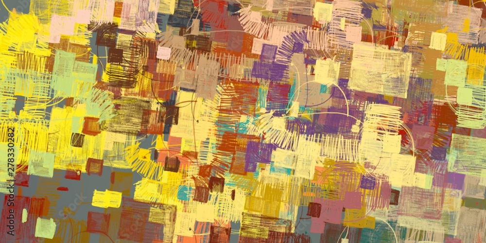 Fototapeta premium Crazy sketch random pattern. Creative chaos and variety structure. Modern art drawing painting. 2d illustration. Digital texture wallpaper. Artistic sketch draw backdrop material.