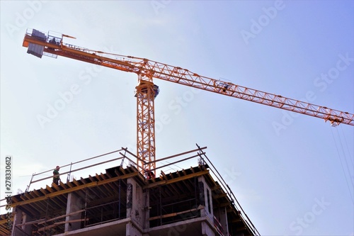 Construction of a high-rise comfortable residential building with a reliable crane. Construction of buildings-architectural, organizational, survey, design, installation and commissioning of the objec