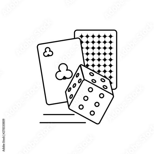 poker casino game cards with dice