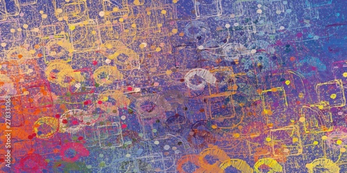 Wallpaper Mural Art wallpaper. Digital canvas. 2d illustration. Texture backdrop painting. Creative chaos structure element. Torontodigital.ca