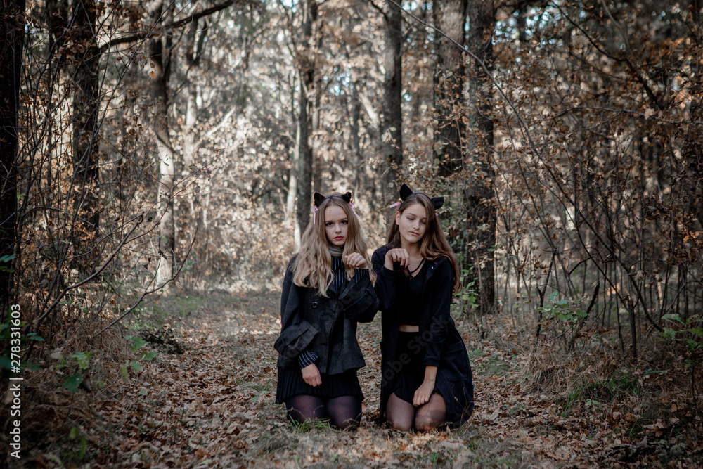 Halloween Maniac and Witch in the Forest