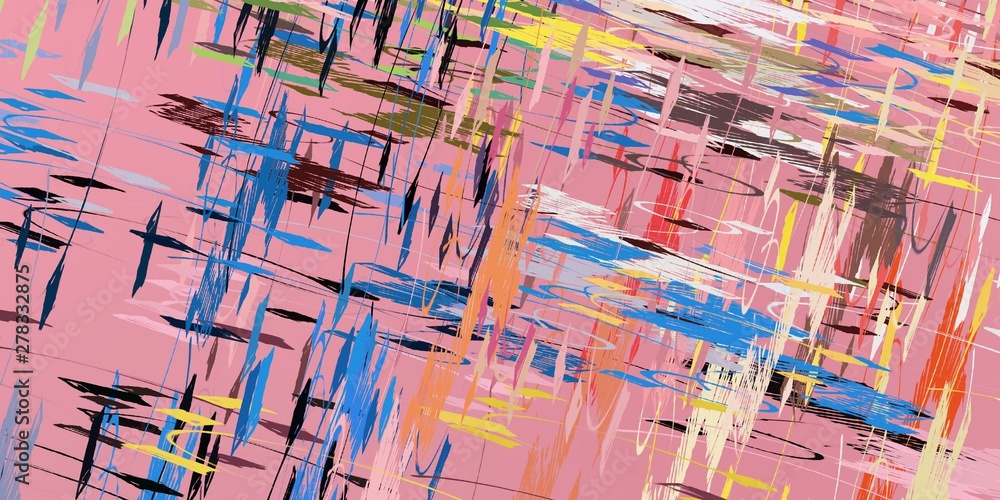 Fototapeta premium Canvas painting. Colorful background texture. 2d illustration. Texture backdrop. Creative chaos structure element.