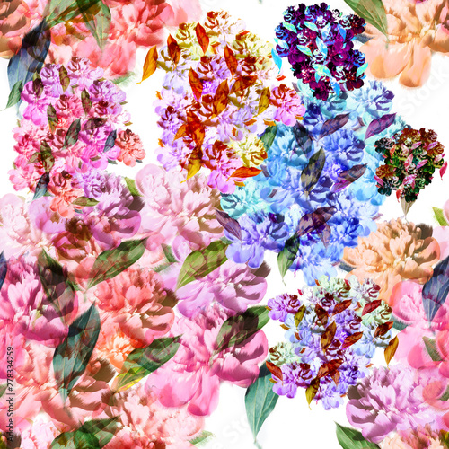 Seamless floral pattern background with stylish colors.