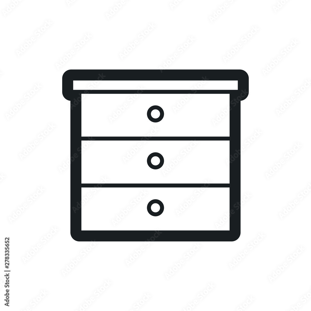 chest of drawers vector icon