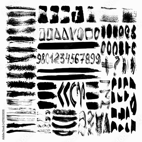 icon of isolated ink spots and lines. Flat abstract symbols compilation for your web design.