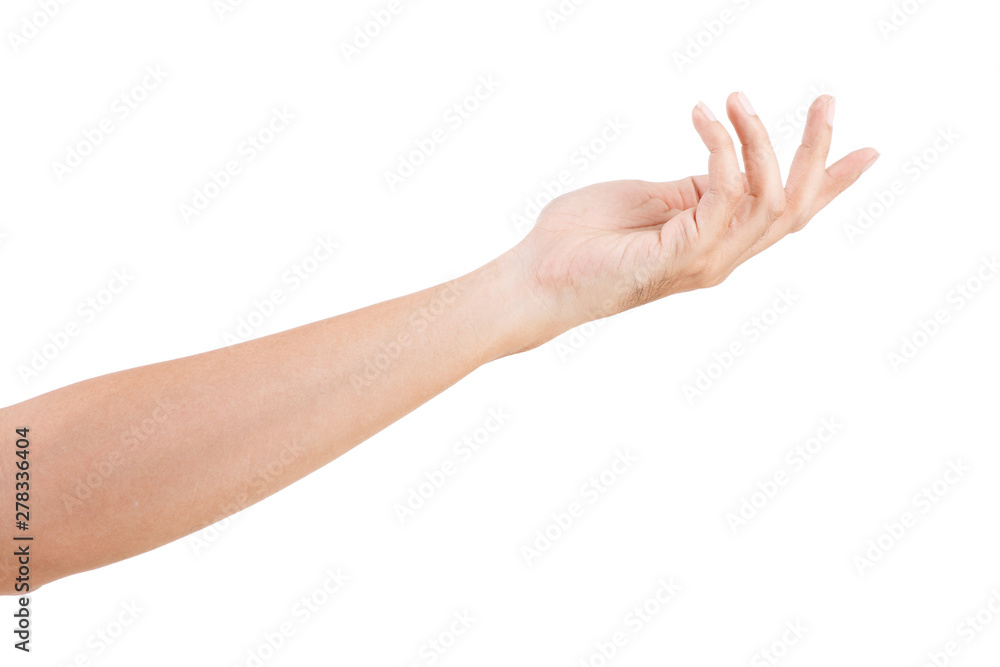 Male asian hand gestures isolated over the white background. BEGGING POSE. Male asian hand gestures isolated over the white background. BEGGING POSE.