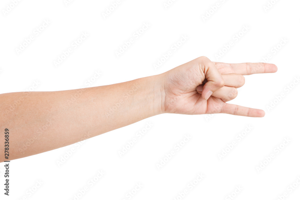 Male asian hand gestures isolated over the white background. LOVE SIGN POSE. Male asian hand gestures isolated over the white background. LOVE SIGN POSE.