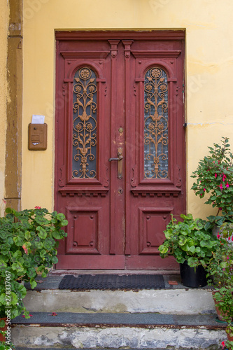 The old wooden door background texture for design