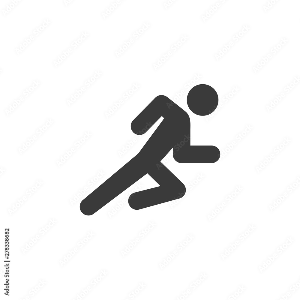 Run icon template color editable. Run symbol vector sign isolated on white background. Simple logo vector illustration for graphic and web design.