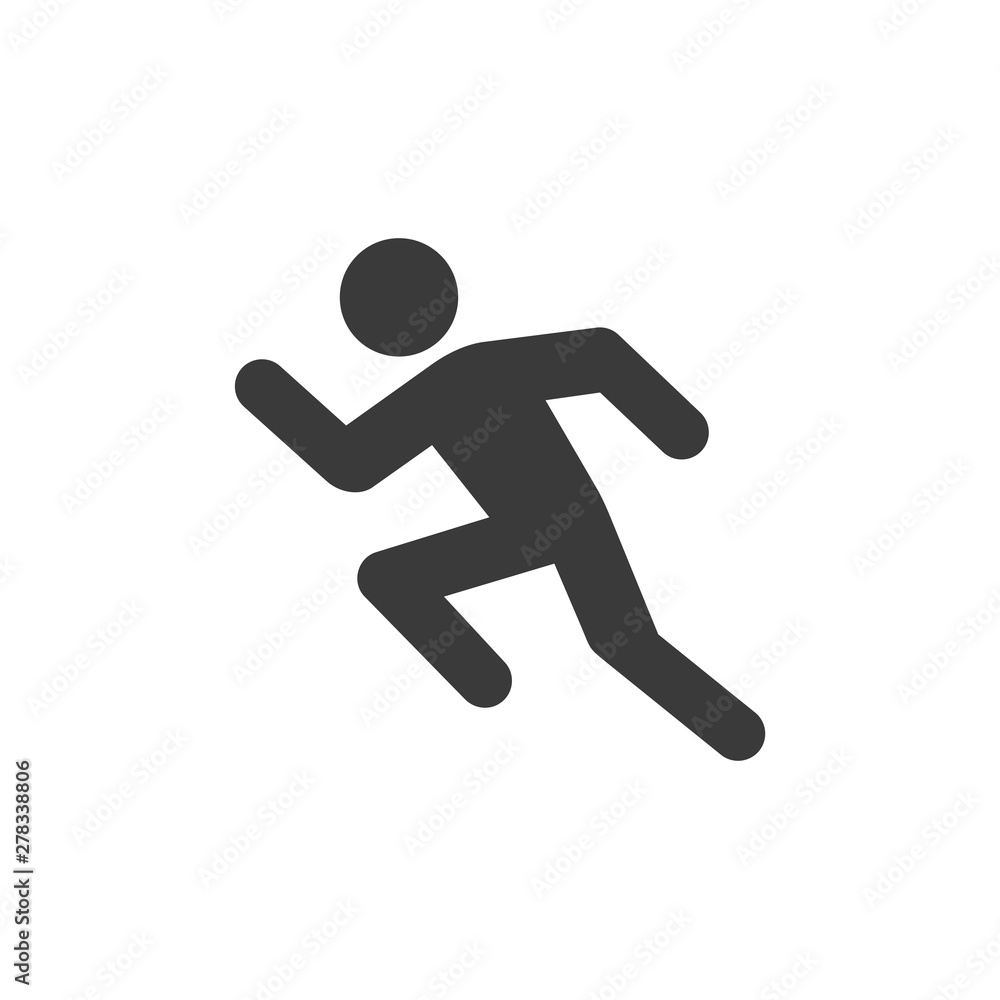 Run icon template color editable. Run symbol vector sign isolated on white background. Simple logo vector illustration for graphic and web design.