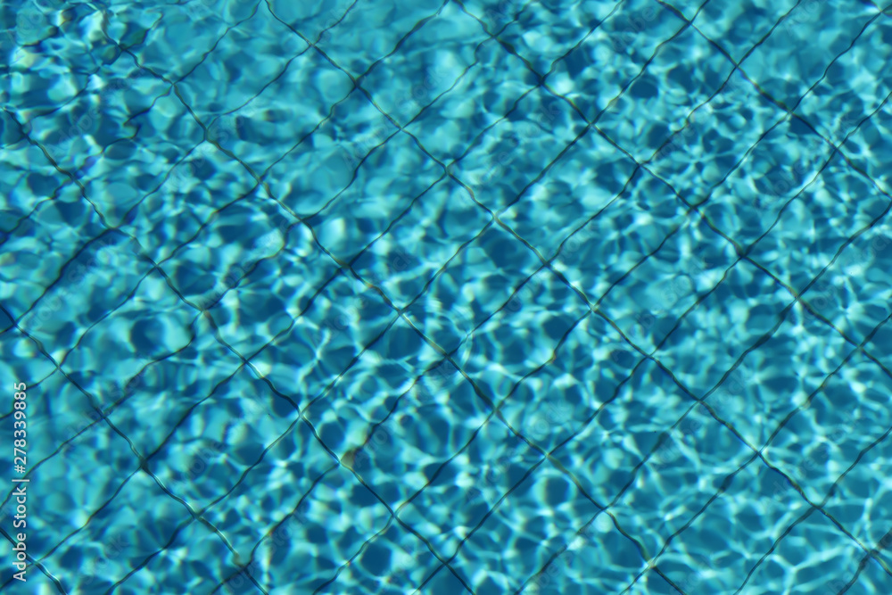 Blue water in swimming pool Blue water in swimming pool