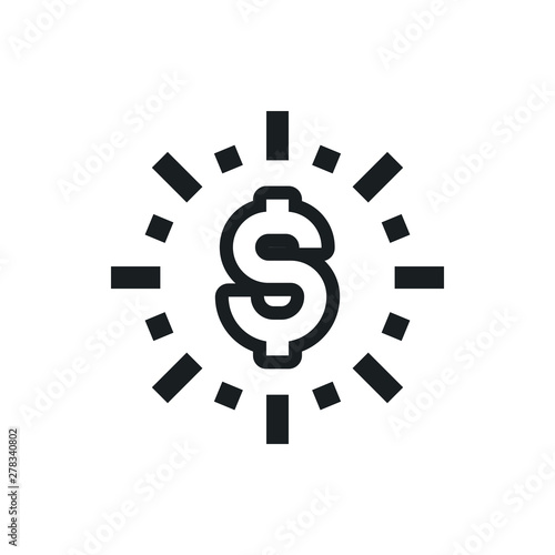 dollar shine vector icon