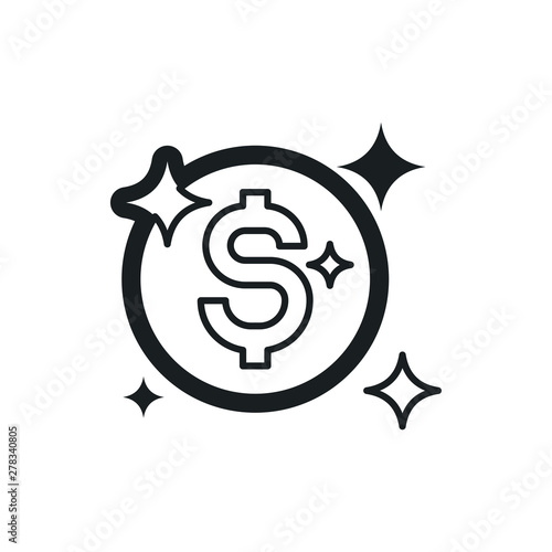 dollar shine vector icon