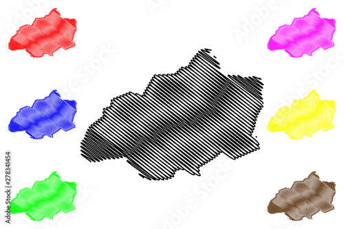 Jalapa Department (Republic of Guatemala, Departments of Guatemala) map vector illustration, scribble sketch Jalapa map....