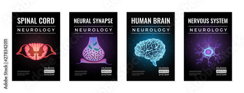 Neurology Glowing Banners Set