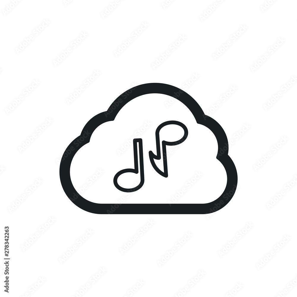 cloud music vector icon cloud music vector icon