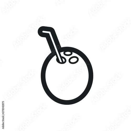 coconut cocktail vector icon