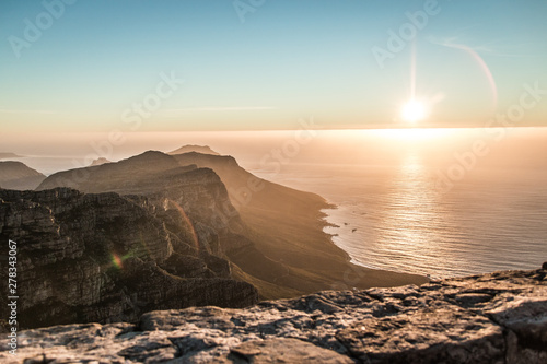 Table Mountain at Sunset in Cape Town, South Africa