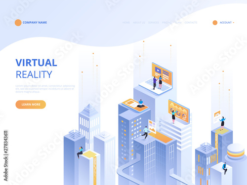 Virtual Reality concept isometric illustration