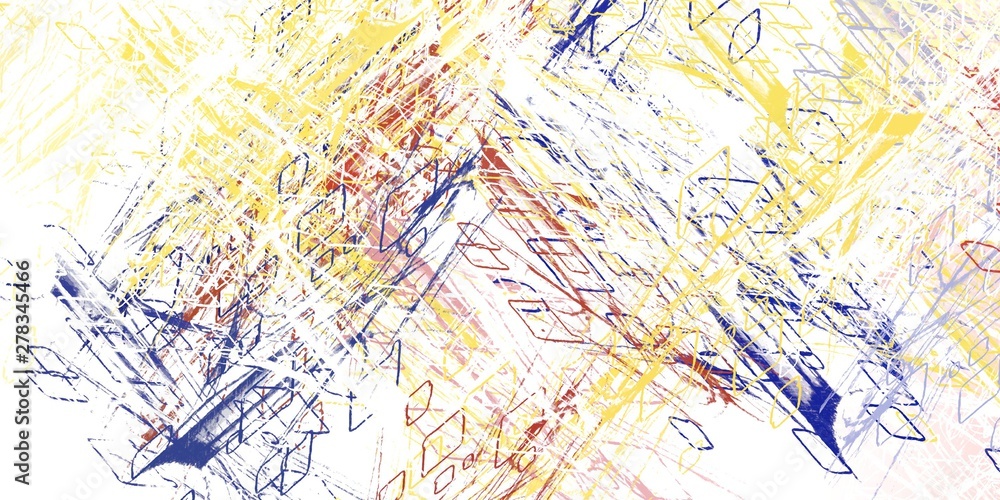 Fototapeta premium Crazy sketch random pattern. Creative chaos and variety structure. Modern art drawing painting. 2d illustration. Digital texture wallpaper. Artistic sketch draw backdrop material. 