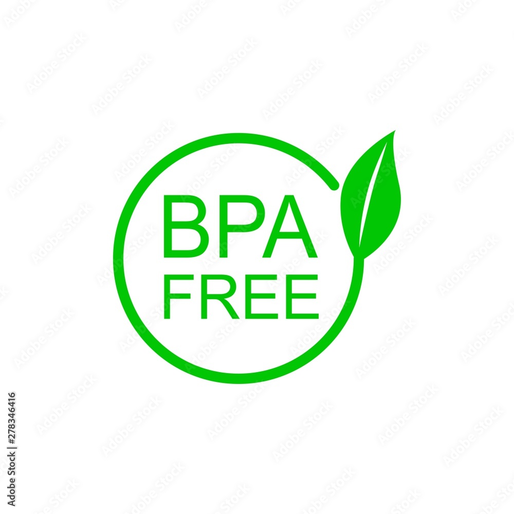 BPA and phthalates free flat badge vector icon for non toxic plastic - Vector BPA and phthalates free flat badge vector icon for non toxic plastic - Vector