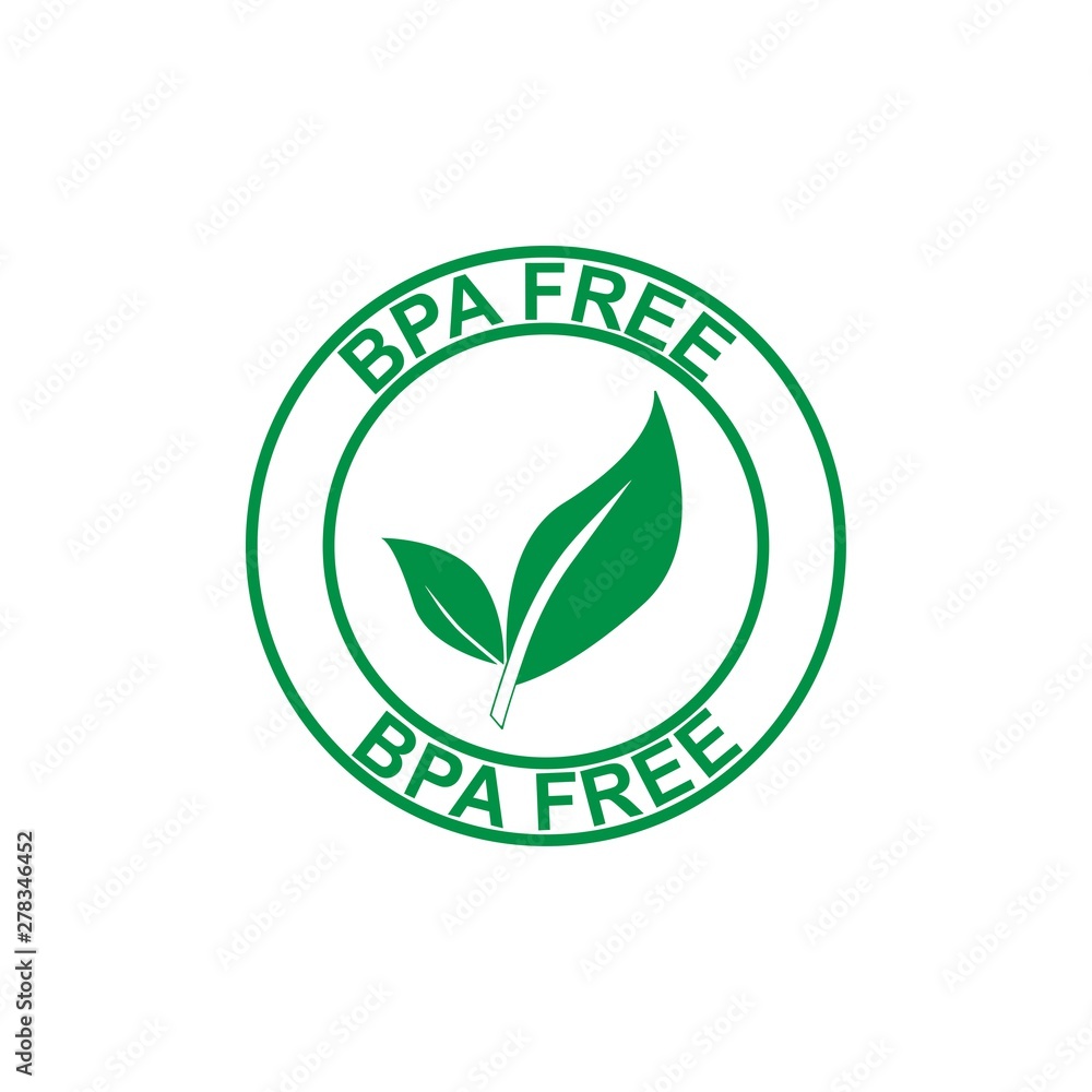 BPA and phthalates free flat badge vector icon for non toxic plastic - Vector BPA and phthalates free flat badge vector icon for non toxic plastic - Vector