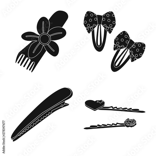 Isolated object of hairstyle and female sign. Collection of hairstyle and hair stock vector illustration.