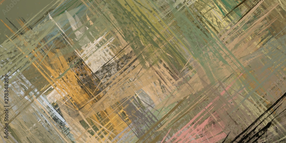 Obraz premium Vintage old fashion painting. 2d illustration. Texture backdrop. Creative chaos structure element.