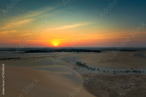 Fototapeta Naklejka Na Ścianę i Meble -  Beautiful Sunrise in Dammam Saudi Arabia Desert