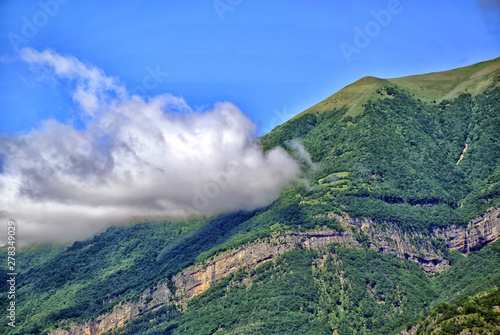 mountains and clouds