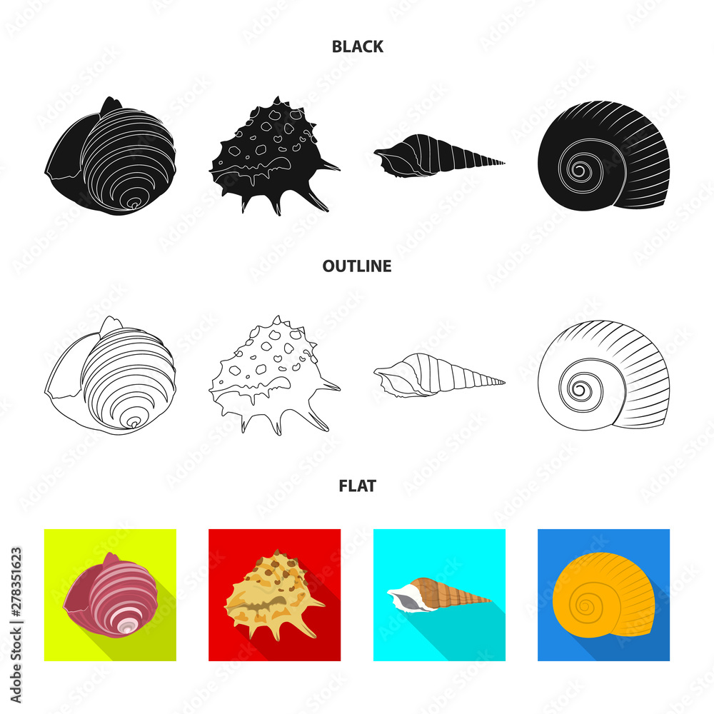 Isolated object of animal and decoration icon. Collection of animal and ocean stock symbol for web. Isolated object of animal and decoration icon. Collection of animal and ocean stock symbol for web.