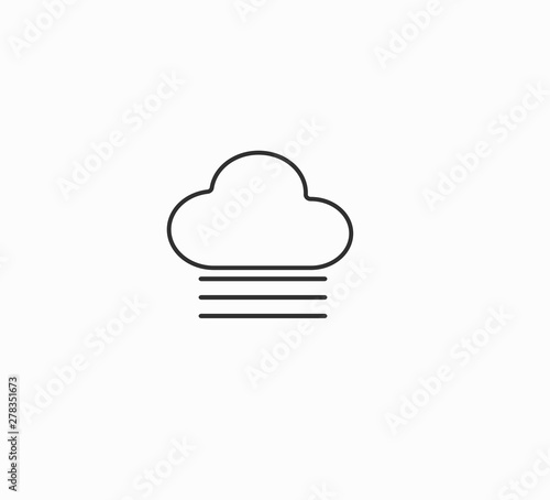Vector weather forecast icon - cloud and fog. Foggy weather.