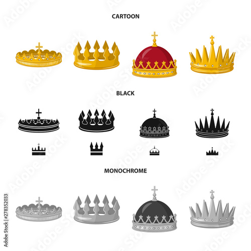 Vector design of medieval and nobility logo. Collection of medieval and monarchy vector icon for stock.