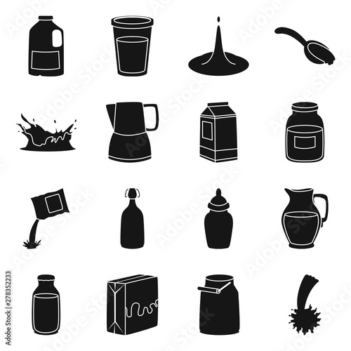 Vector design of ingredient and organic icon. Collection of ingredient and dairy stock vector illustration.