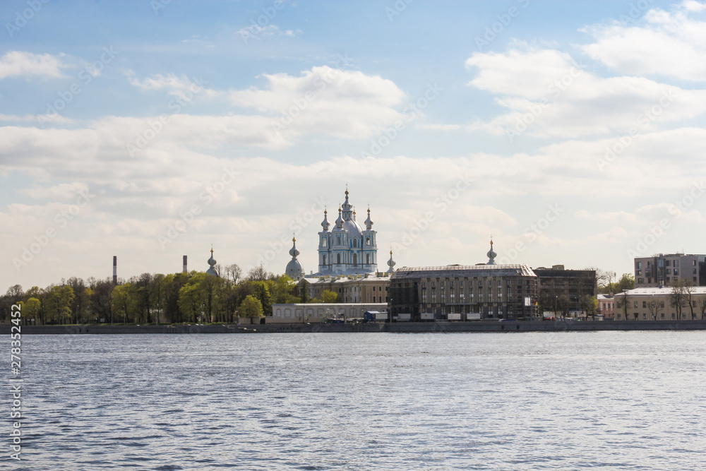 Smolny Cathedral view from the Neva. Smolny Cathedral view from the Neva.