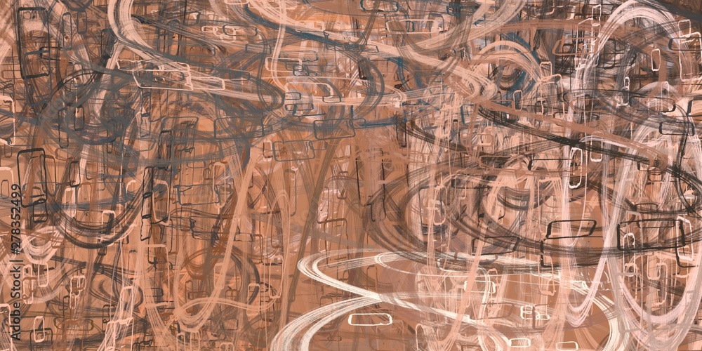 Obraz premium Modern art. Artistic brush. Oil painting. 2d illustration. Texture backdrop. Creative chaos structure element.