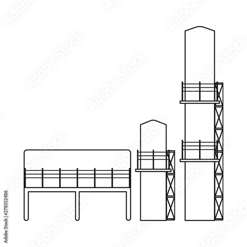 Vector design of manufactory and urban sign. Set of manufactory and new stock symbol for web.