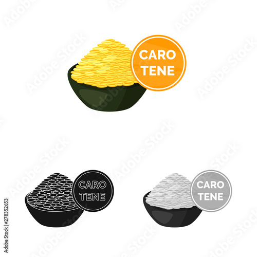 Isolated object of rice and food sign. Set of rice and agriculture stock vector illustration.